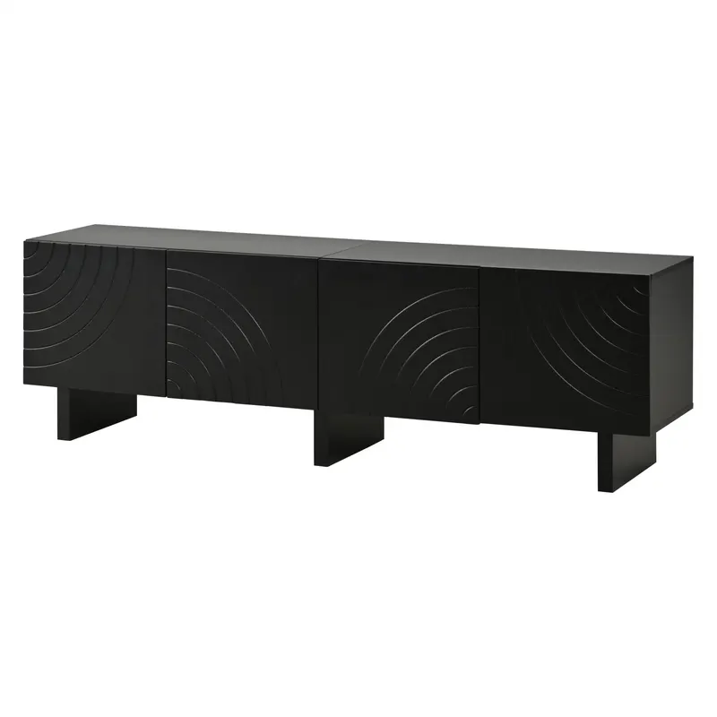 Lowboard TV modern, Negru