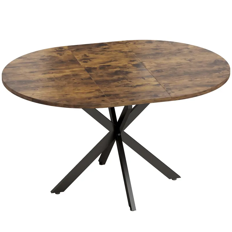 HOMCOM Masă de Sufragerie Extensibilă pentru 4-6 Persoane, 100-135cm, Maro Rustic