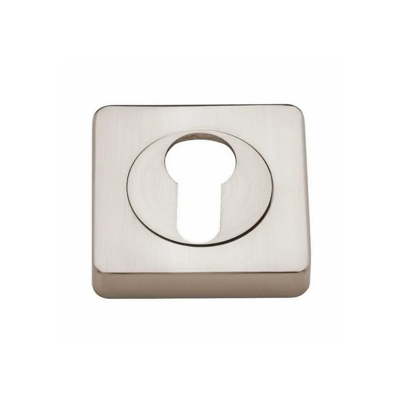 Rozeta pentru cilindru Gamet, patrata, zamac, nichel satinat, 52 x 52 mm