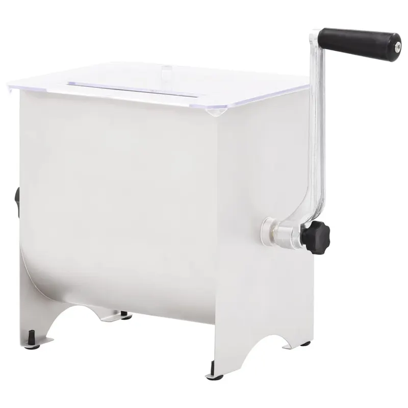 malaxor de carne manual cu capac, argintiu, otel inoxidabil