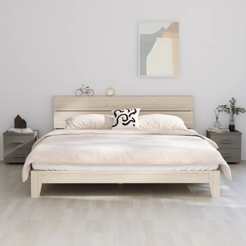 noptiere hamar, 2 buc, gri deschis, 40x35x44,5 cm, lemn masiv