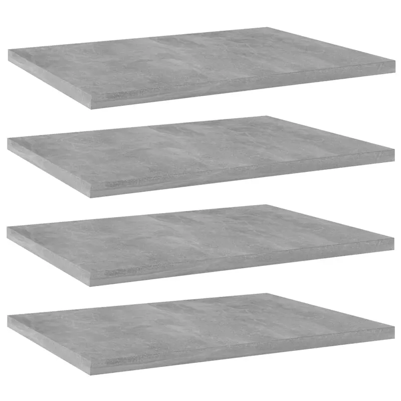 placi biblioteca, gri beton, 4 buc, 40 x 30 x 1,5 cm, pal
