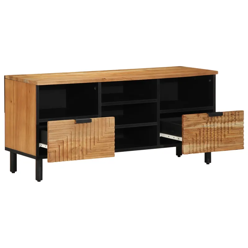 Cabinet tv 100x33,5x46 cm din lemn masiv de acacia