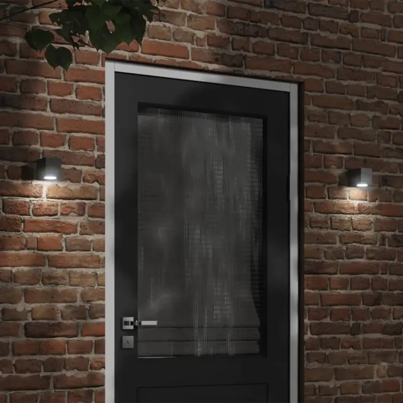 lampi exterioare de perete cu led 2 buc. negru, aluminiu turnat