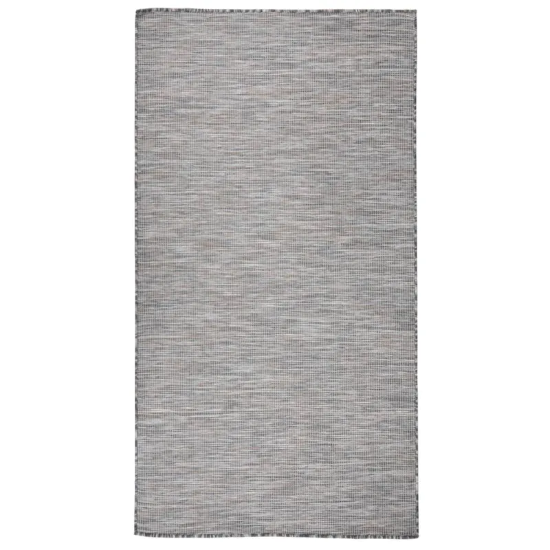covor de exterior, maro şi albastru, 80x150 cm, tesatura plata