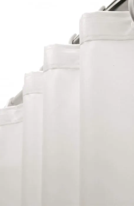 Perdea de dus, universala, 150 cm, cu 10 ochiuri, alb mat, Deante