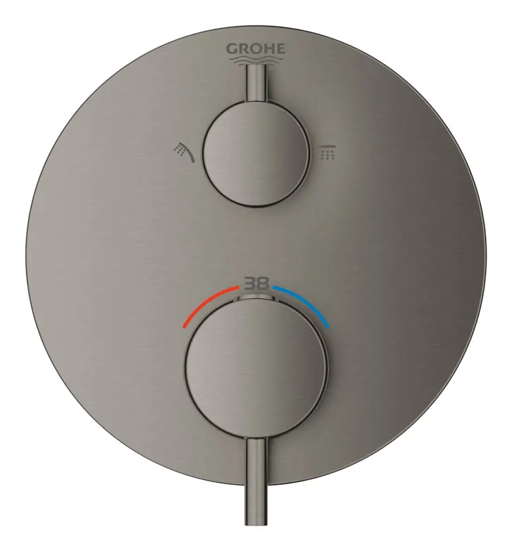 Unitate comanda Grohe 24135AL3, Atrio, 1 2 , termostat, 2 iesiri, necesita valva, mat, grafit
