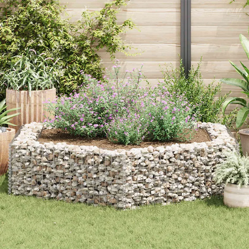 Strat inaltat gabion hexagonal, 200 x 173 x 40 cm