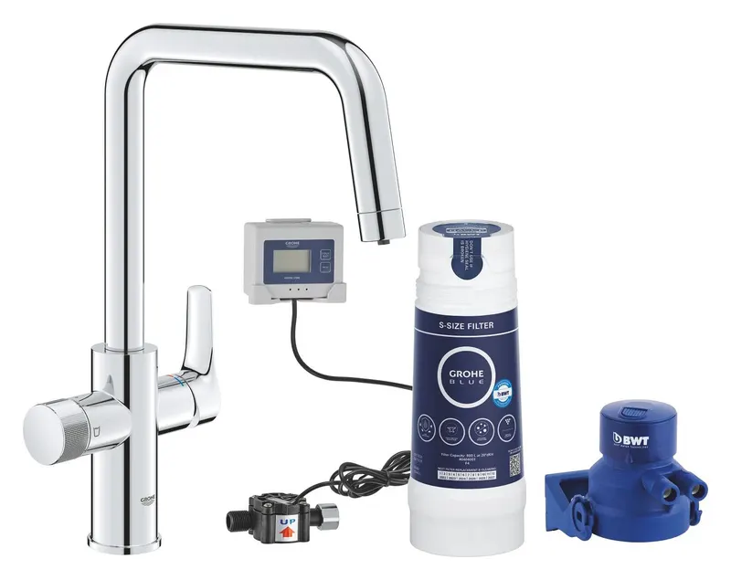 Baterie cu filtrare Grohe 30584000, bucatarie Blue Pure Eurosmart, tip comanda dubla comanda, marime inalta, crom