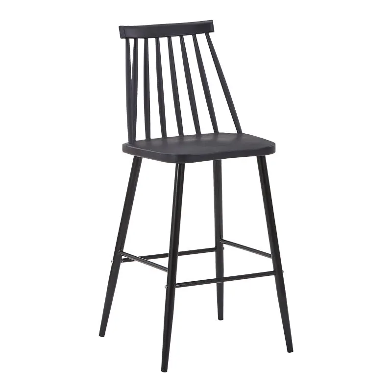 Scaun de bar Aurora I, polipropilena si metal, 42x47x99 cm - Negru