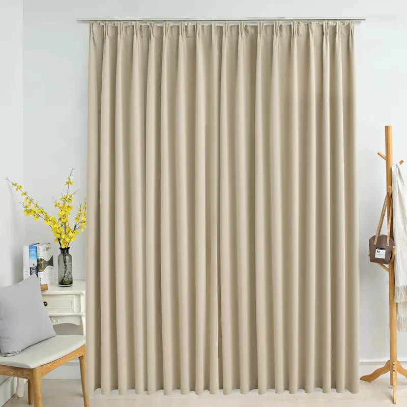 draperie opaca, bej, 290 x 245 cm, cu carlige