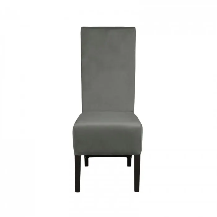 Scaun living VANESSA, picioare lemn wenge, stofa gri deschis, 47x60x110 cm