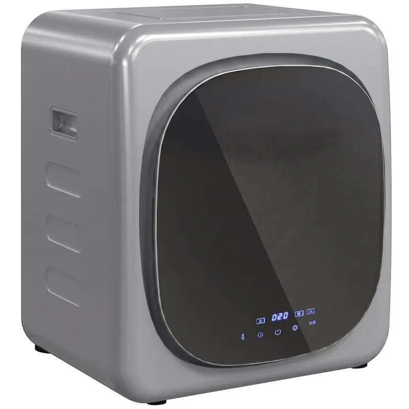 HOMCOM Uscător de Rufe cu Capacitate de 4kg, cu Temporizator, Încărcare Frontală, Argintiu