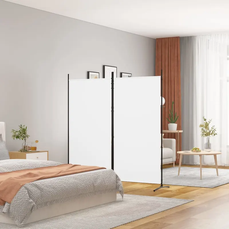 paravan de camera cu 2 panouri, alb, 175x180 cm, textil