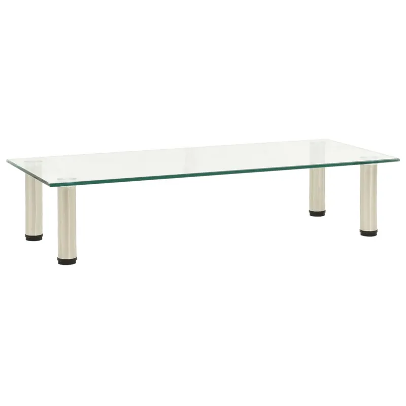 suport tv, transparent, 80 x 35 x 17 cm, sticla securizata