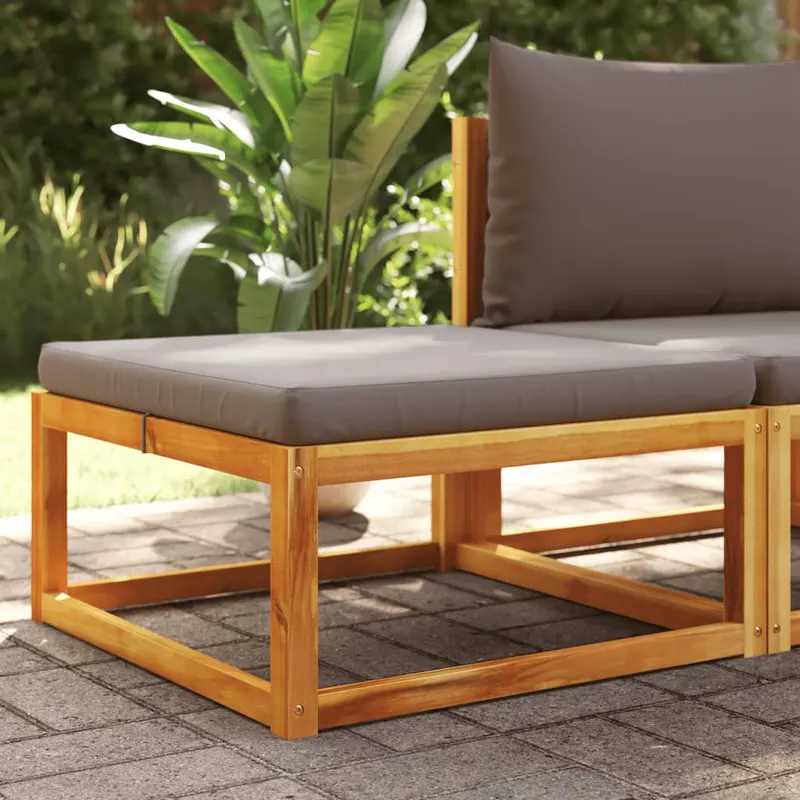 taburet de gradina cu perna, 65x65x29 cm, lemn masiv acacia