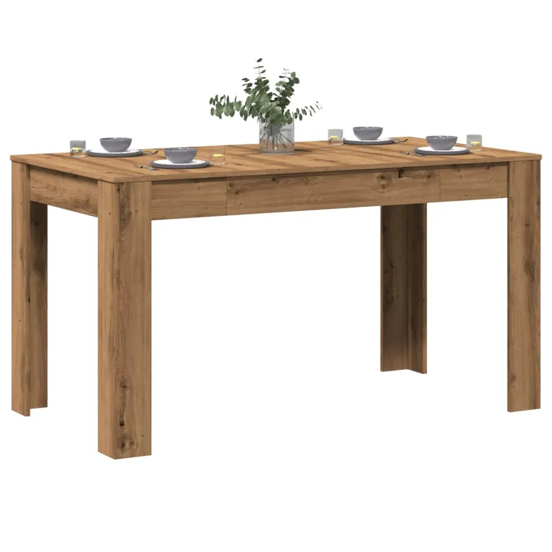Masa bucatarie stejar artizanal, 140x74,5x76 cm, lemn prelucrat