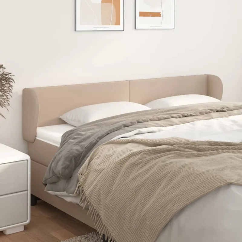 tablie pat cu aripioare cappuccino 183x23x78/88 cm piele eco