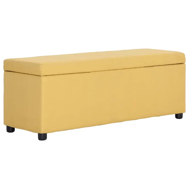banca cu compartiment de depozitare, galben, 116 cm, poliester