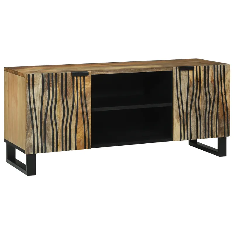 cabinet tv 105x33.5x46 cm lemn masiv de mango si lemn ingenunchiat