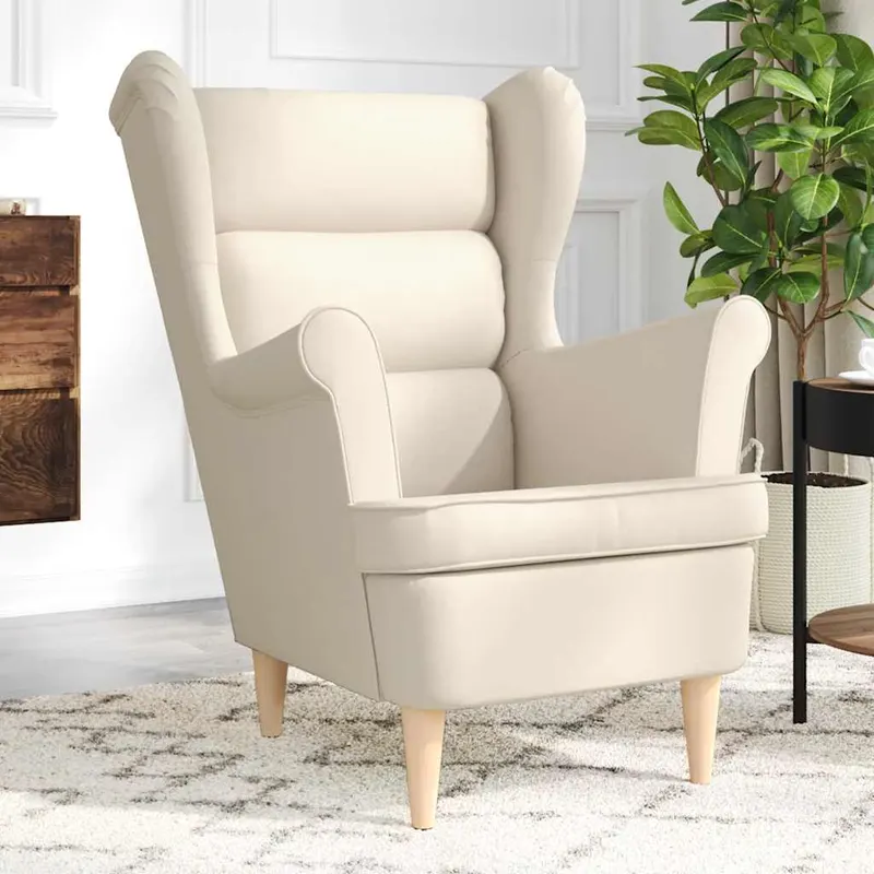 fotoliu, alb, 74x84x100 cm, panza textil