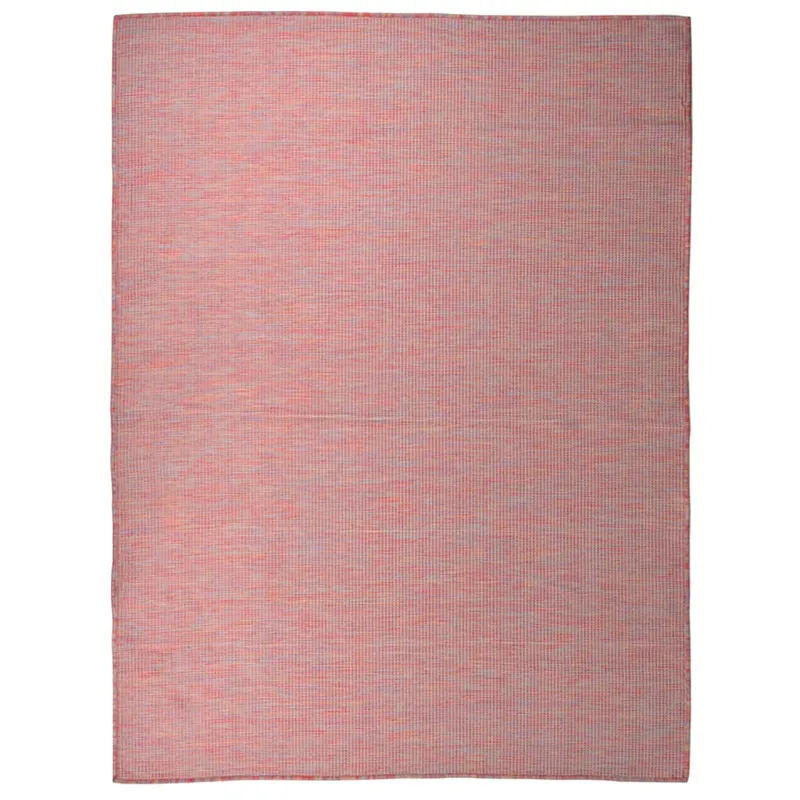 covor de exterior, rosu, 120x170 cm, tesatura plata