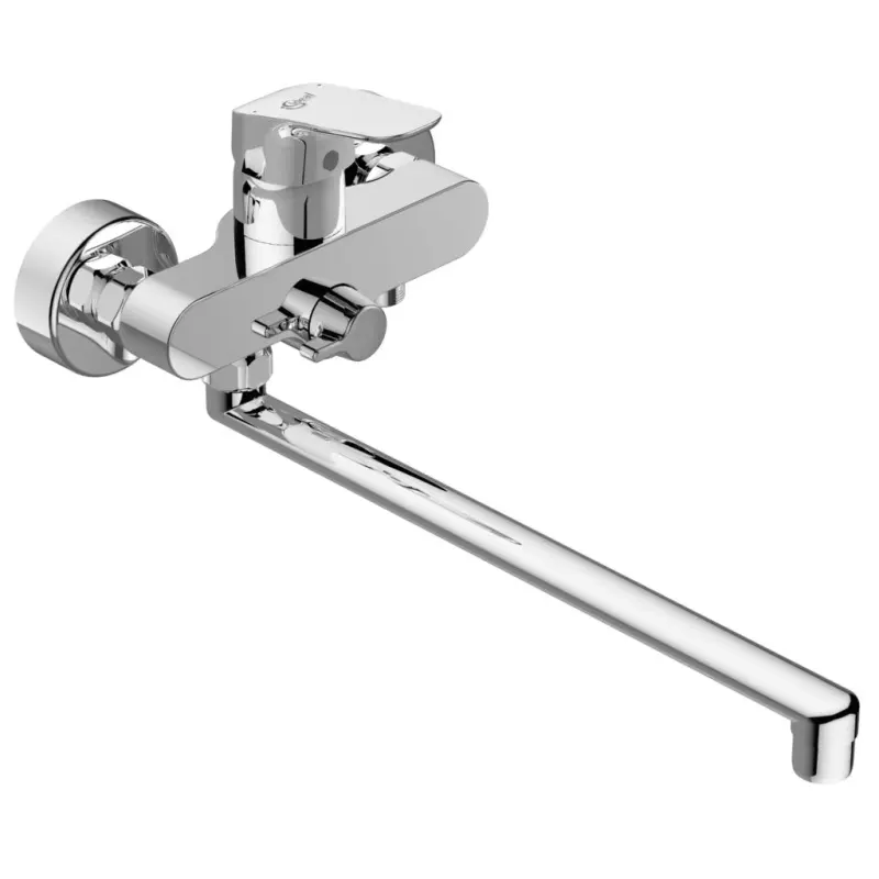 Baterie cada Ideal Standard Ceraflex B1741, aparenta, monocomanda, pipa lunga, diverter, pivotanta, crom