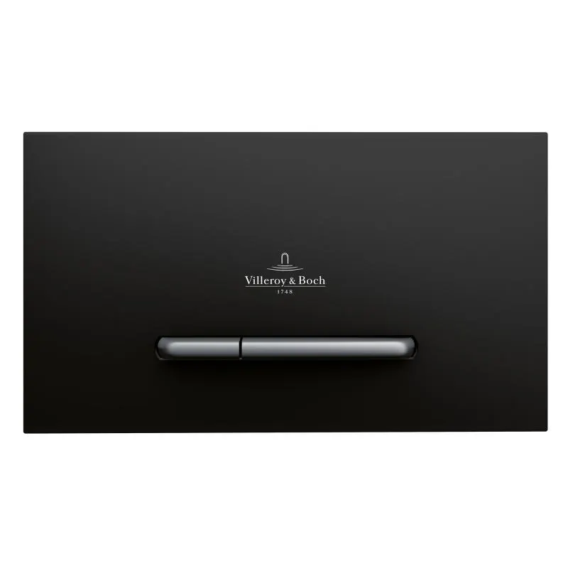 Clapeta WC Villeroy Boch ViConnect, dubla, orizontala, 253 x 145 mm, ABS, mat, negru crom, 922169AN