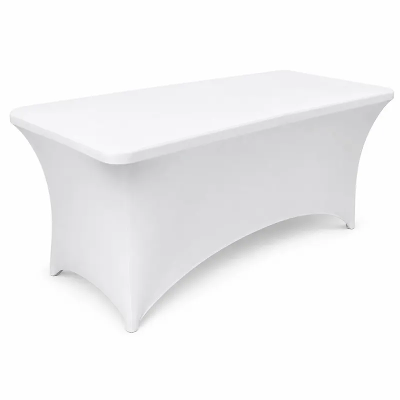Husa elastica pentru masa gradina sau evenimente, poliester si spandex, 240x76x74 cm, alb