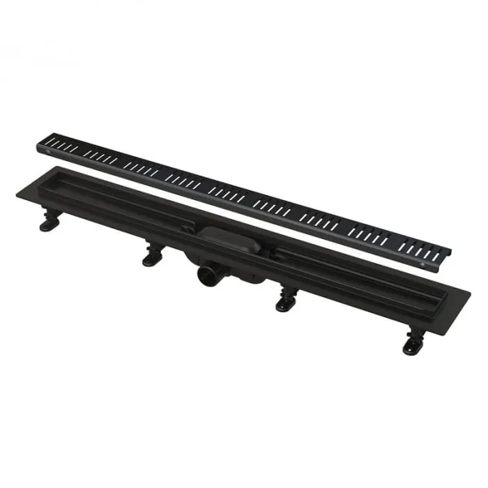 Rigola dus iesire laterala cu capac perforat negru mat 750 mm APZ10BLACK-750M