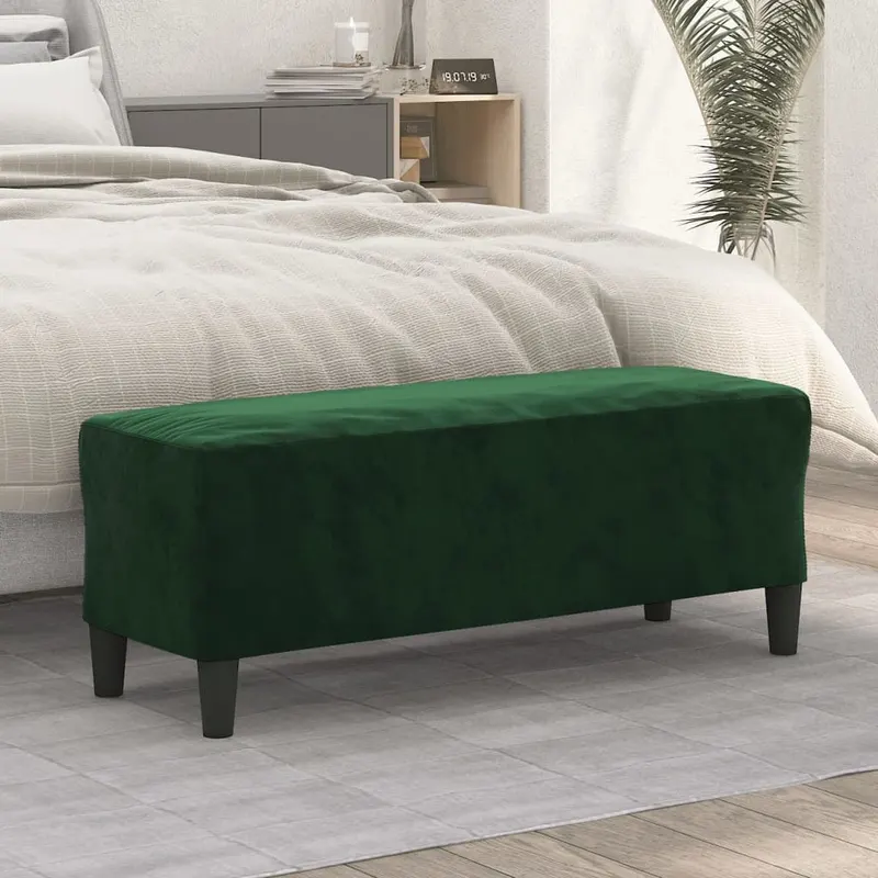 banca, verde inchis, 100x35x41 cm, catifea