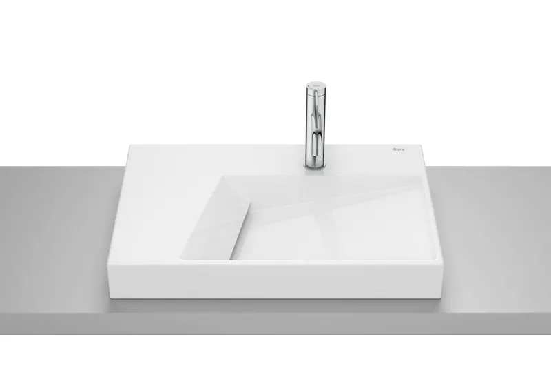 Lavoar Roca A32727600B, Horizon, montaj pe blat, zona montaj interior, elemente fixare ascunse, seria Horizon, alb
