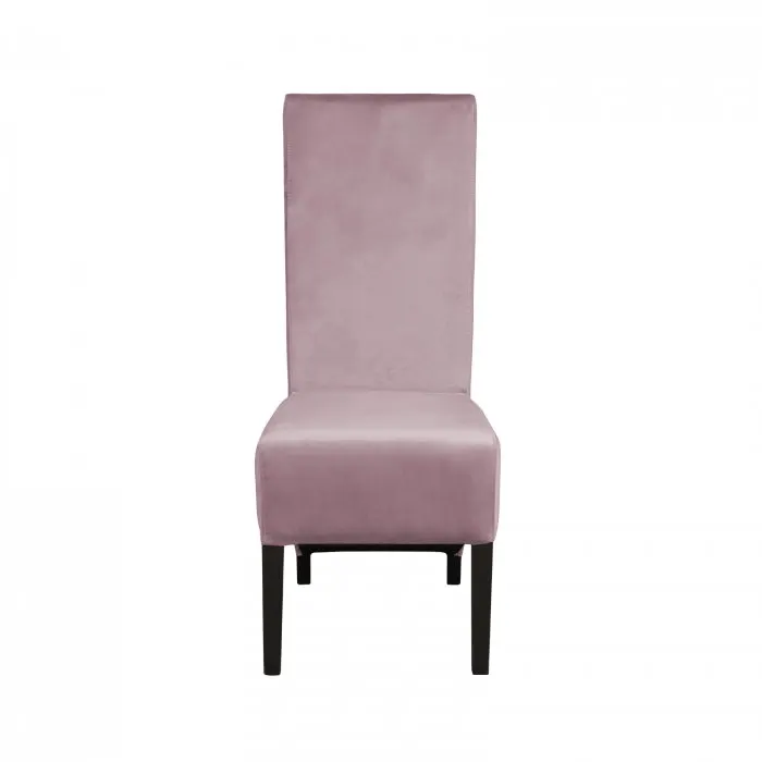Scaun living VANESSA, picioare lemn wenge, stofa roz pudra, 47x60x110 cm
