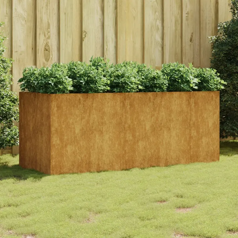 strat inaltat de gradina, 200x80x80 cm, otel corten