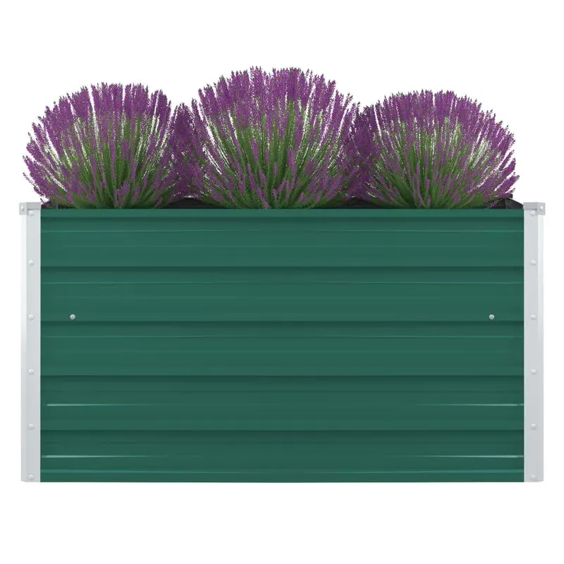 strat inaltat gradina, verde, 100x100x45 cm, otel galvanizat