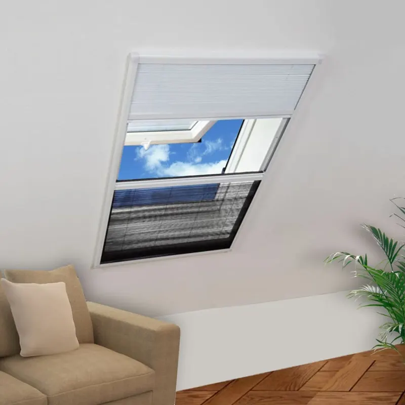 ecran insecte pentru ferestre, cu umbrar, aluminiu, 80x120 cm