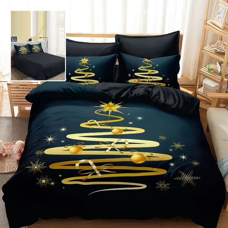 Lenjerie pat finet 3d 6 piese craciun f-xmas54