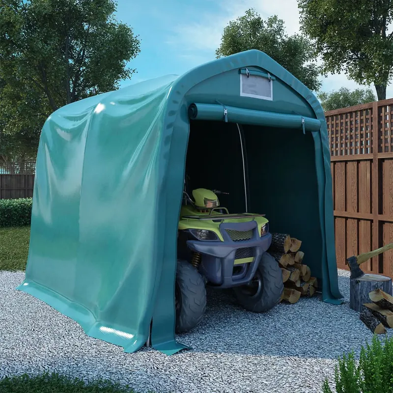 Cort de garaj, verde, 1,6 x 2,4 m, pvc