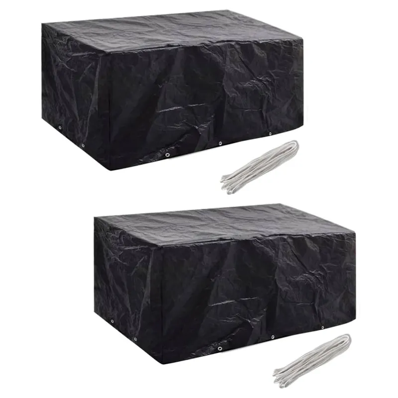 huse mobilier gradina 2 buc. set poliratan 10 ocheti 240x140 cm