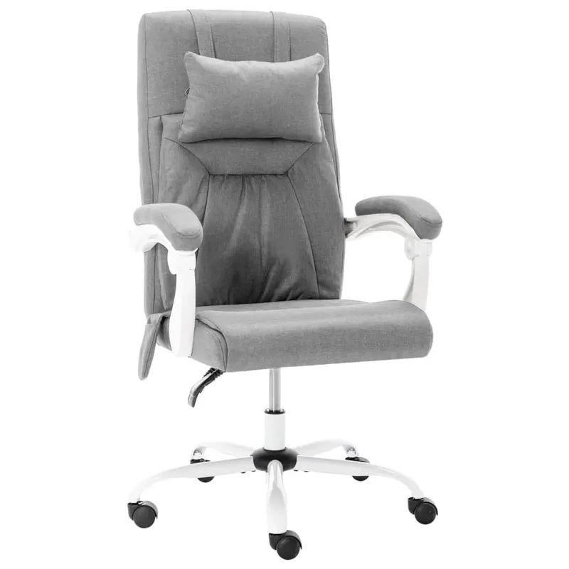 scaun de birou cu masaj, gri, material textil