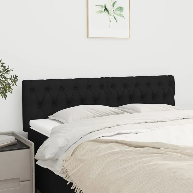 tablii de pat, 2 buc, negru, 80x7x78/88 cm, textil