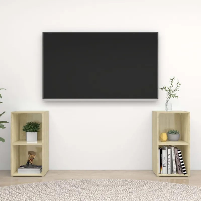 dulapuri tv 2 buc., stejar sonoma,72x35x36,5 cm, lemn prelucrat