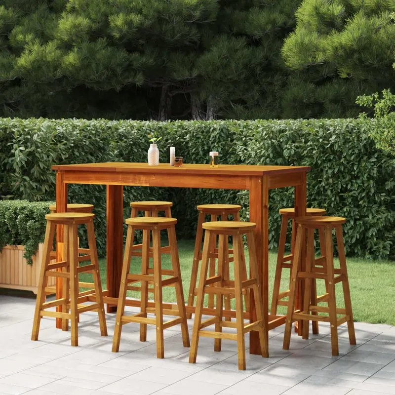 taburete de bar, 8 buc., lemn masiv de acacia