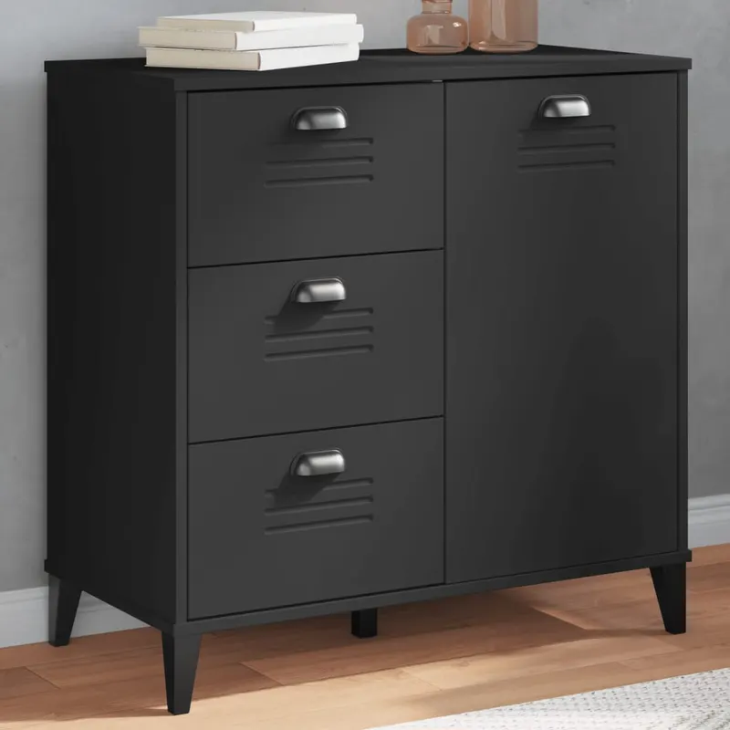 dulap „viken”, negru, 80x40x80 cm, lemn prelucrat