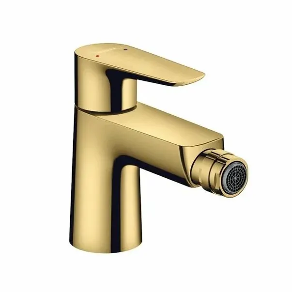 Baterie bideu Hansgrohe Talis E cu ventil Pop-Up auriu lucios