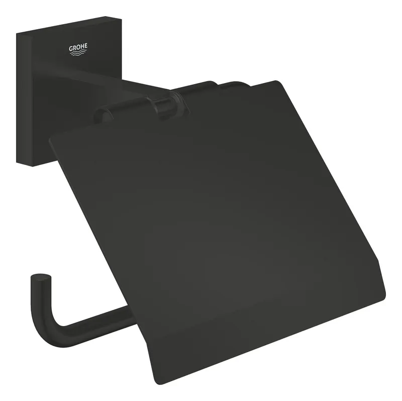Suport hartie Grohe 411022430, igienica Start Cube, tip instalare pe perete, numar orificii instalare 2, negru