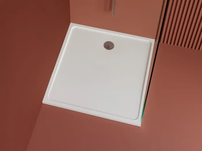 Cadita dus 100x100 cm din compozit, dreptunghiulara, alba, Elysium