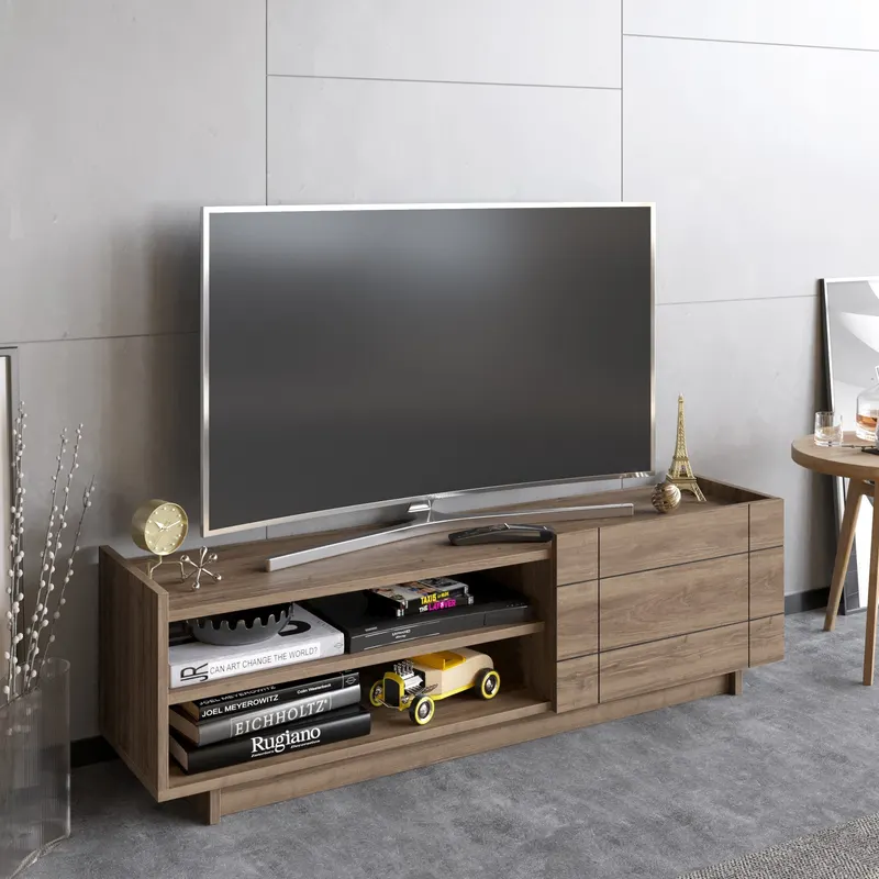 Comodă TV Valantina, Diverse culori, 140x37x41 cm - Nuc