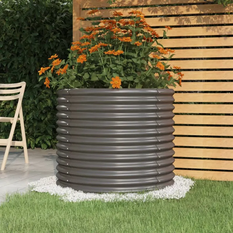 jardiniera gradina gri 80x80x68 cm otel vopsit electrostatic