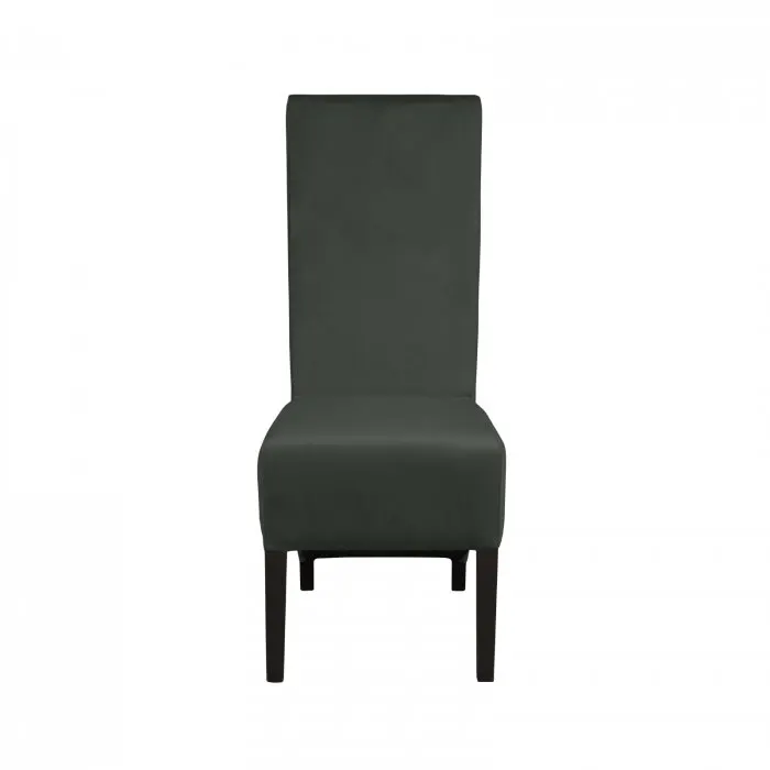 Scaun living VANESSA, picioare lemn wenge, stofa gri inchis, 47x60x110 cm